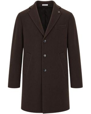BRERAS Milano Cappotto Tre Bottoni Moro - Black