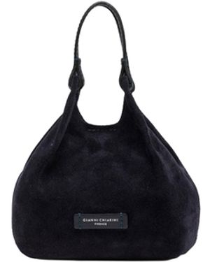 Gianni Chiarini Borsa Dua Suede Notturno - Blue