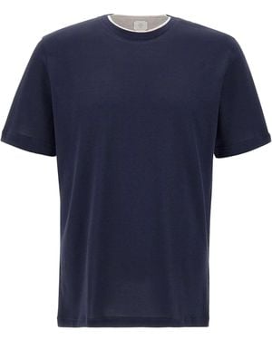 Eleventy Short-Sleeve Crew Neck T-Shirt - Blue