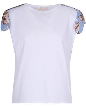 Liu Jo T-Shirt With Floral Inserts - White