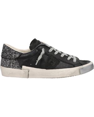 Philippe Model Low-Top Trainers With Side Band - Black