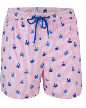 Mc2 Saint Barth Costume Comfort Light Rosa Con Stampa Granchi - Viola