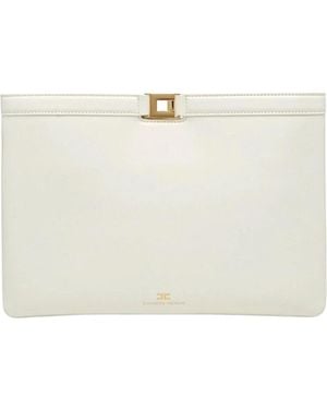 Elisabetta Franchi Pochette Effetto Naplak Burro - White