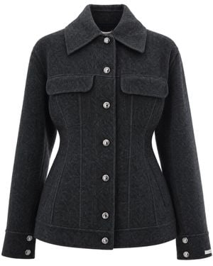 Sportmax Giaccone Calcio Nero Diagonale - Black