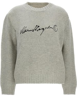 MM6 by Maison Margiela Maglia Paint Logo Melange - Grey