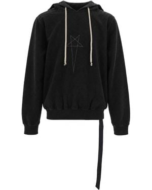Rick Owens Felpa Tower Faded - Black