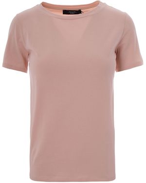 Weekend by Maxmara Solid Crew Neck T-Shirt - Pink