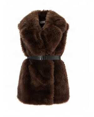 P.A.R.O.S.H. Gilet Ecopelliccia Marrone - Brown