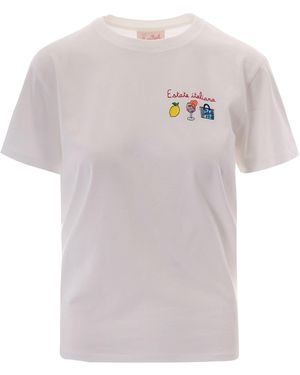MC2 Saint Barth Printed Crew Neck T-Shirt - White