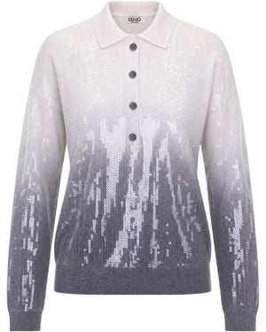 Liu Jo Polo Con Paillettes Shaded - Blue