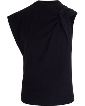 Isabel Marant Asymmetric Twist Detail T-Shirt - Black