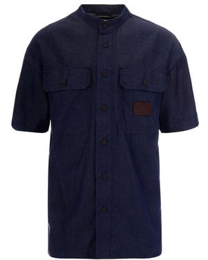Emporio Armani Camicia Chambray Blu Denim