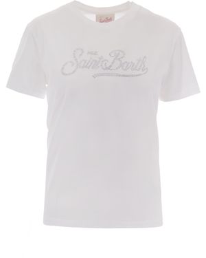 MC2 Saint Barth Embellished Crew Neck T-Shirt - White