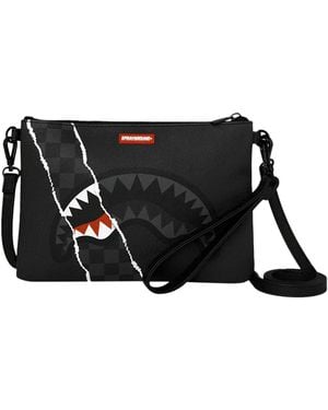 Sprayground Borsa A Tracolla Center Rip Revealing Check - Black