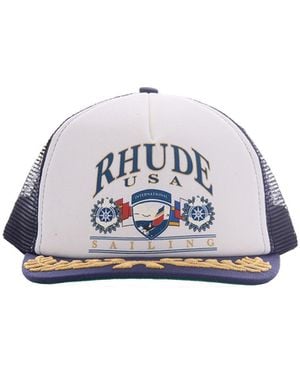 Rhude Trucker Cap Usa Sailing Icon - Bianco