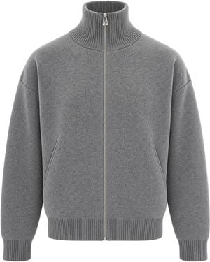 Axel Arigato Medium Wool Blend Drop Shoulder High Neck Jumper - Grey