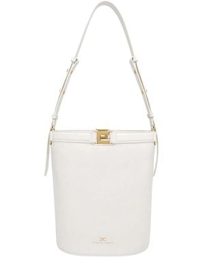 Elisabetta Franchi Secchiello Effetto Naplak Burro - White