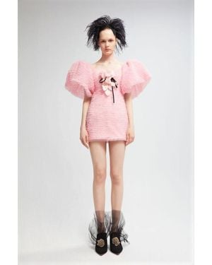 YOLANCRIS Short Sleeve Mini Dress - Pink