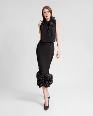 Gemy Maalouf Midi Floral Dress - White