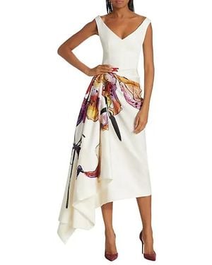 Jason Wu Draped V-neck Midi Dress - White