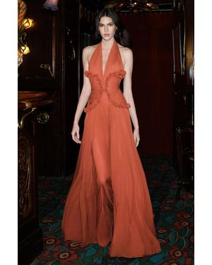 Elie Saab Silh Halter Gown - Black