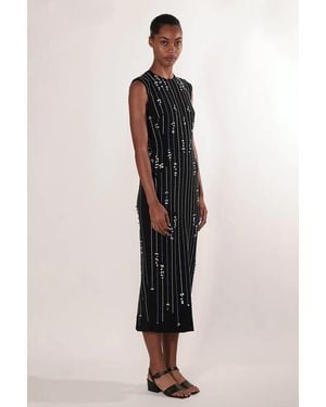 Bibhu Mohapatra Ponte Crystal- Embroidered Dress - Black