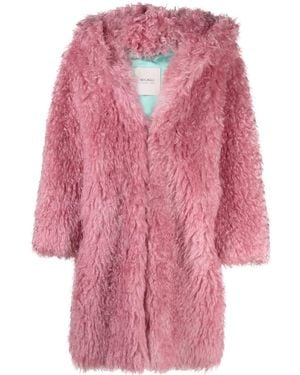 BECAGLI Pink Hooded Daux-fut Coat