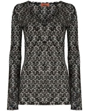 Missoni Lace V-Neck Sweater - Black