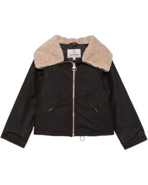Barbour Giacca Cerata Mary Con Collo - Nero