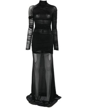 Amazuìn Abito Lungo Nero Sheer