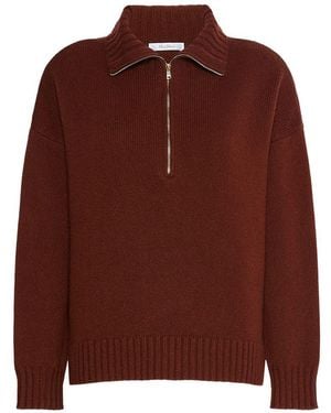 Max Mara Polo Con Zip - Marrone