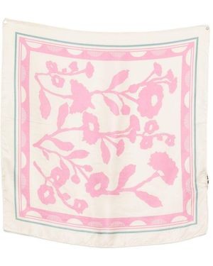 SGOMBERO CANTINE Foulard Ariete Con Stampa Floreale Rosa