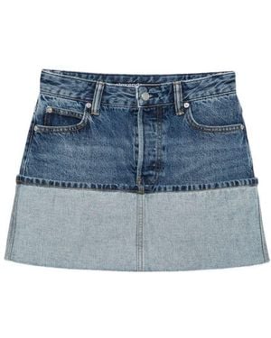 Alexander Wang Light Denim Mini Skirt With Flap - Blue