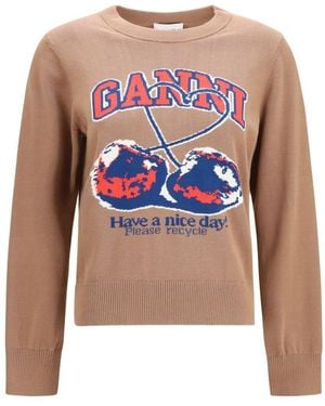 Ganni Maglione Cherry - Bianco