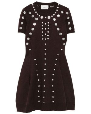Coperni Short Dress With Metallic Decorations - Black