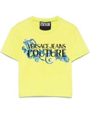 Versace Jeans Couture T-Shirt Gialla Con Stampa Grafica - Giallo