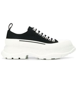 McQueen Tread Slick Canvas Sneakers With Rubber Sole - White