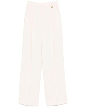 Elisabetta Franchi Pantaloni Eleganti Color Panna - Bianco