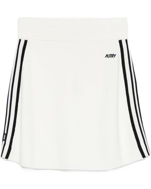 Autry Minigonna Bianca Con Dettagli A Righe - Bianco