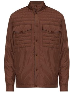 Moncler Piumino Corto Vnorviane Marrone Trapuntato Con Tasche