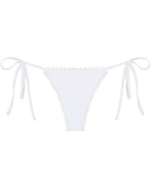 Jacquemus Slip Bikini Picot Bianco Con Lacci Regolabili