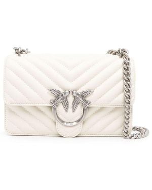 Pinko Quilted Leather 'Love One Mini' Bag - Natural