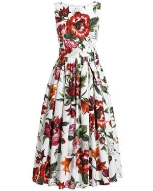 Dolce & Gabbana Floral Printed Dress - White