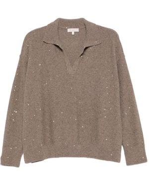 Antonelli Maglia Color Sabbia Con Strass - Marrone