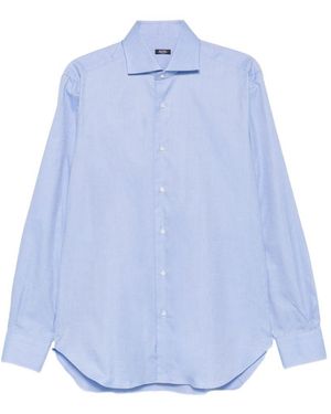 Barba Napoli Camicia Azzurra A Maniche Lunghe - Blu