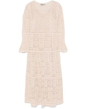 D. EXTERIOR Long Dress With Lace And Slip Dress - Natural