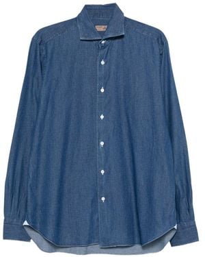 Barba Napoli Camicia A Maniche Lunghe - Blu