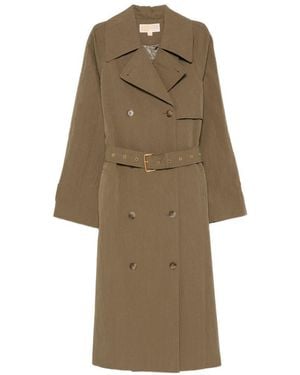 Michael Kors Trench Marrone Cammello Doppiopetto Con Cintura - Neutro