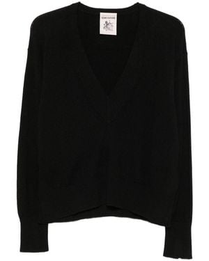 Semicouture Maglia Bertha Con Scollo A V - Nero