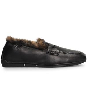 Ash Mocassini Con Pelliccia Sintetica Leopardata - Nero